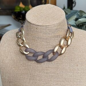 Chunky Gold and Gray Chain Necklace